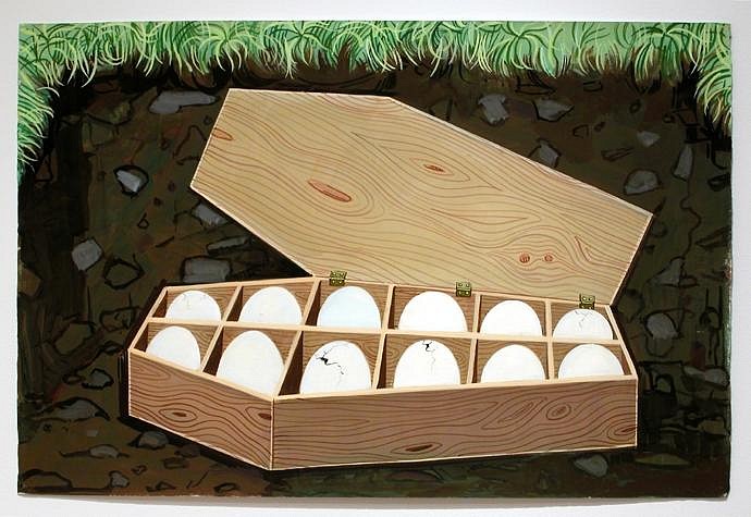 Frank Moore, Incubator
1999, Gouache on paper