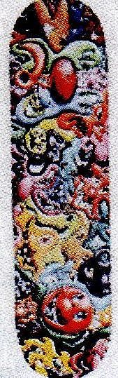 Kenny Scharf, MAKE Skateboards
2011, silkscreen ink on seven ply maple